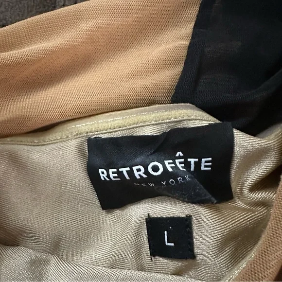 NWOT Retrofete Ford Mesh Dress Black Nude Size Large - Picture 10 of 11